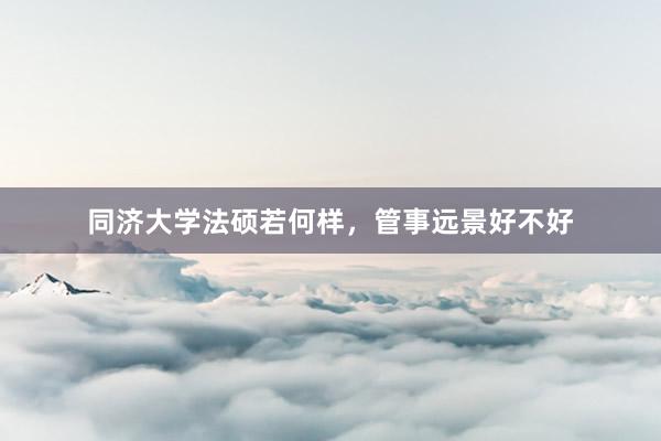 同济大学法硕若何样，管事远景好不好